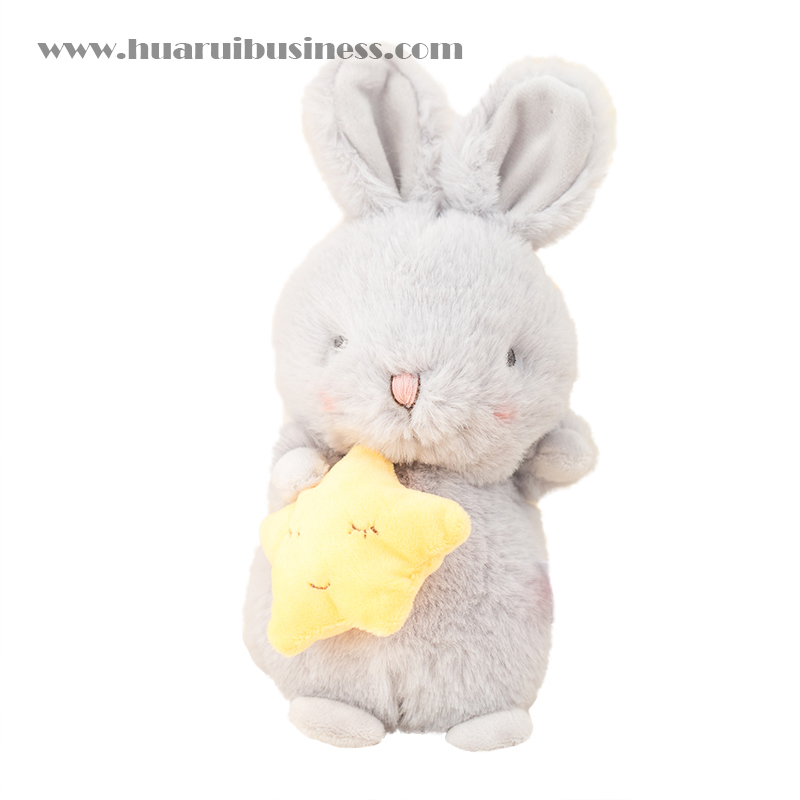 シックなラビット毛皮のウサギのおもちゃ、ニンジンと星の人形は、キーリング、サイズ23 cm